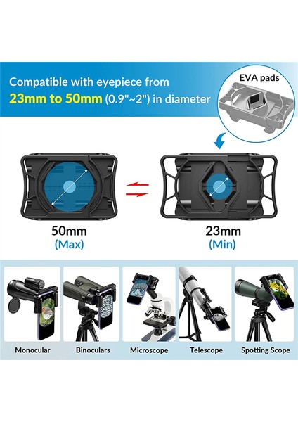 Apexel Teleskop Telefon Adaptörü, Teleskop, Monoküler, Binoküler, Mikroskop Için Evrensel Akıllı Telefon Teleskop Adaptörü (Yurt Dışından) fiyatları