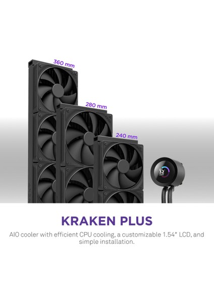 Kraken Plus 360 Aıo LCD 360MM Siyah Sıvı Işlemci Soğutucusu RL-KN360-B2 fiyatları