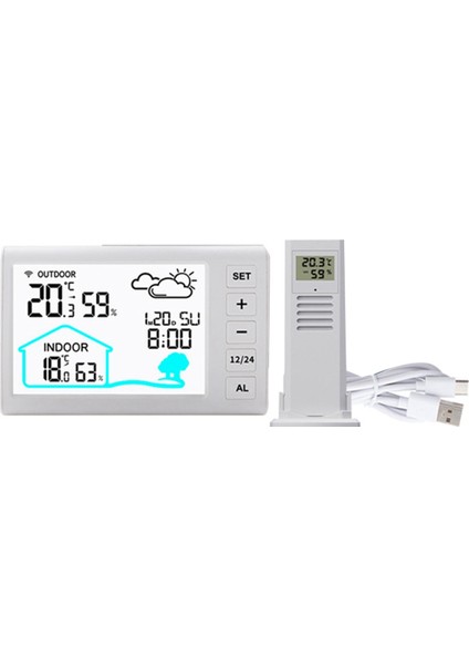 Kapalı Dış Termometre Higrometre Kablosuz Hava Istasyonu Ev Hava Tahmini Saat Hava Istasyonları (Yurt Dışından) fiyatları