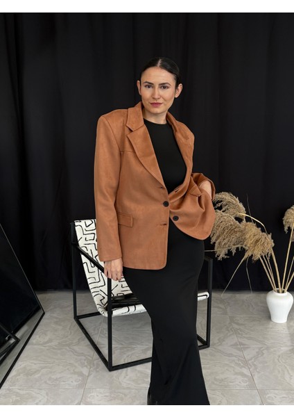 Taba Süet Blazer Ceket modelleri