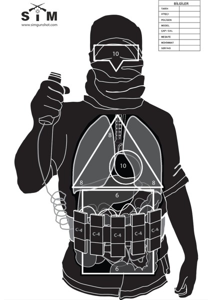 Taktik Atış Karma Paket 103-104 (20 Adet) 64X90CM (Büyük Boy) Poligon Hedef Kağıdı fiyatları