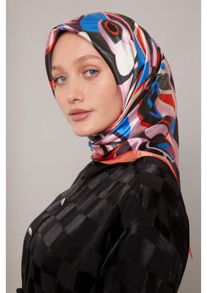 Turuncu Çiçek Desen Kristal Eşarp fiyatları