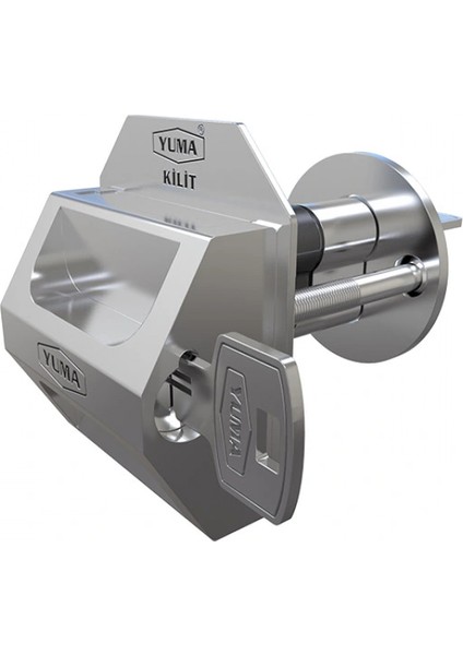 Kilitli Kapı Güvenlik Çelik Rozeti - Sağ