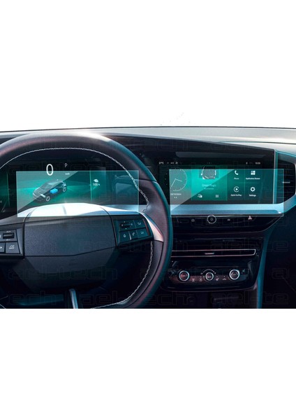 Opel Mokka 2025 Uyumlu Dijital Gösterge ve 10 Inç Navigasyon 9h Nano Ekran Koruyucu 2'li Set