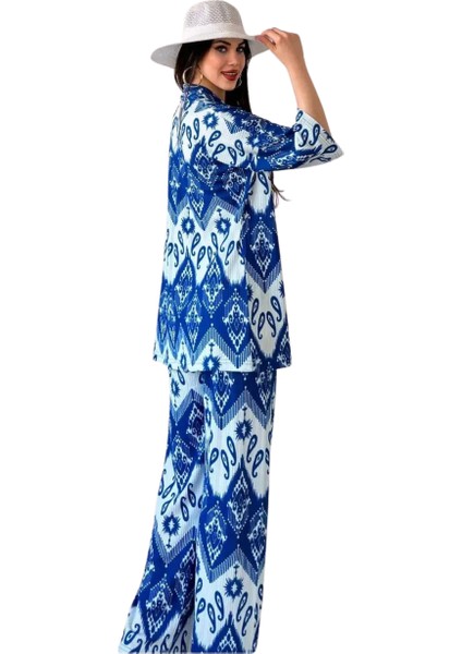Alt Üst Takım Kimono- Desenli-Mavi fiyatları