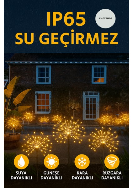 2’li 50 Tel 150 LED Solar Bahçe Lambası – Güneş Enerjili, Suya Dayanıklı, Dekoratif Esnek Tasarımlı modelleri