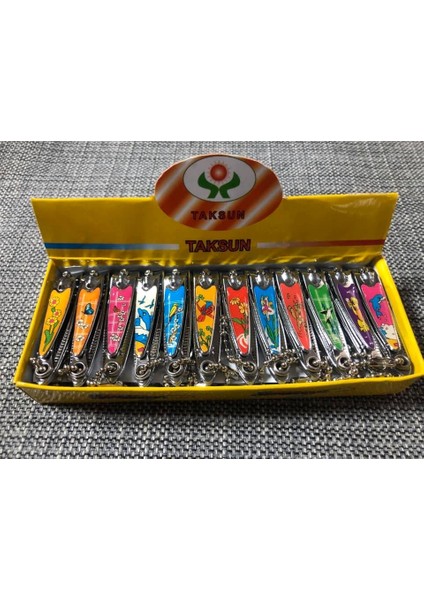 Tırnak Makası 5,5 cm - Renkli Desenli Askılı Tırnak Makası