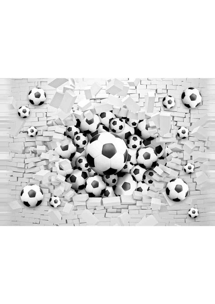 3 Boyutlu Futbol Topları Desenli Isı ve Ses Yalıtımlı Sağlıklı Tekstil Duvar Kağıdı modelleri