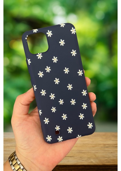 Realme C11 - Mini Papatya Desenli Silikon Darbe Emici Klasik Korumalı Rubber Kılıf