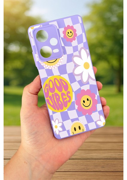 Xiaomi Redmi Note 12 Pro 5g Good Vibes Silikon Darbe Emici Klasik Korumalı Rubber Kılıf