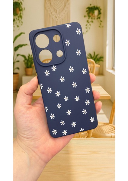 Xiaomi Redmi Note 13 Pro 4g Mini Papatya Desenli Silikon Darbe Emici Klasik Korumalı Rubber Kılıf