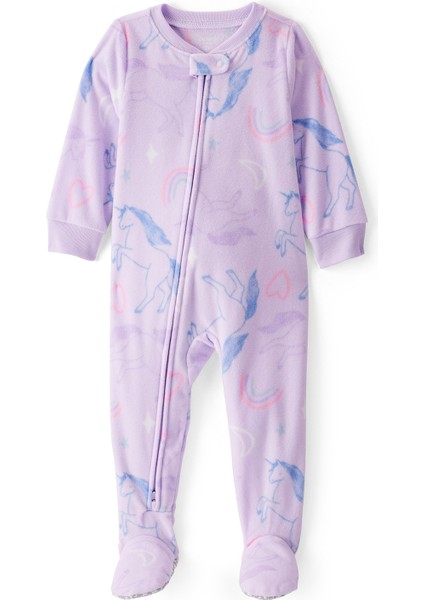 Kız Çocuk Lila Polar Tulum