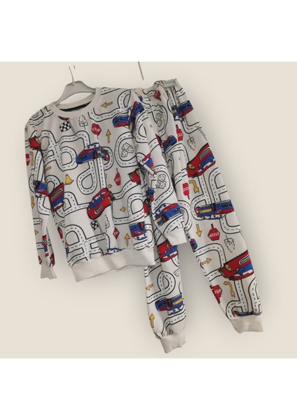 Renkli Arabalı,yarış Pistli Iki Iplik 2'li Takım modelleri