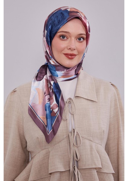 Menekşe Gül Desen Kristal Eşarp modelleri