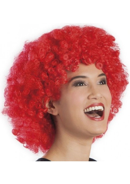 Kırmızı Renk Kıvırcık Afro Bonus Peruk fırsatları