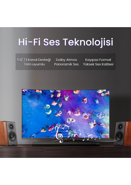 4K 60Hz 18GBPS Hdr Arc Hdcp Fiber Optik HDMI 2.0 Kablo 150 Metre