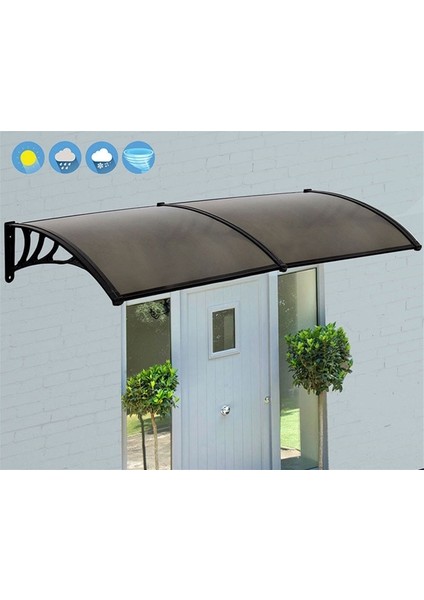 Kapı Pencere Üstü Pratik Sundurma 240 x 100 cm Siyah