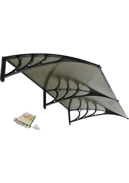 Kapı Pencere Üstü Pratik Sundurma 240 x 100 cm Siyah modelleri