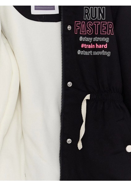 Lcw Kids Siyah Kapüşonlu Baskılı Kız Çocuk Parka fiyatları