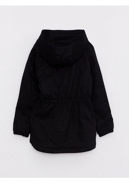 Lcw Kids Siyah Kapüşonlu Baskılı Kız Çocuk Parka modelleri