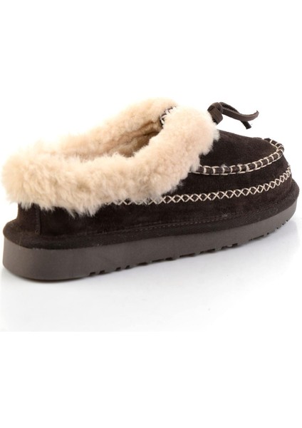 Kahve Hakiki Deri Kadın Ev Terliği K01502010002 modelleri