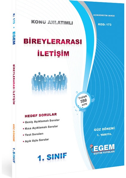 Aöf 1. Sınıf Bireylerarası Iletişim Güz Dönemi Konu Anlatımlı Soru Bankası
