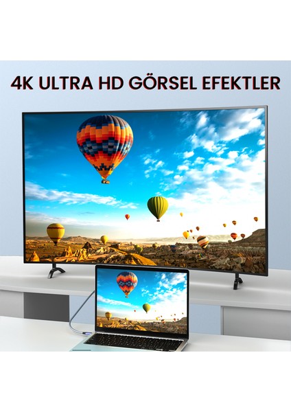 USB 3.1 Type-C Pd 100W 5A 10GBPS 4K 60Hz Destekli Kablo 2 Metre