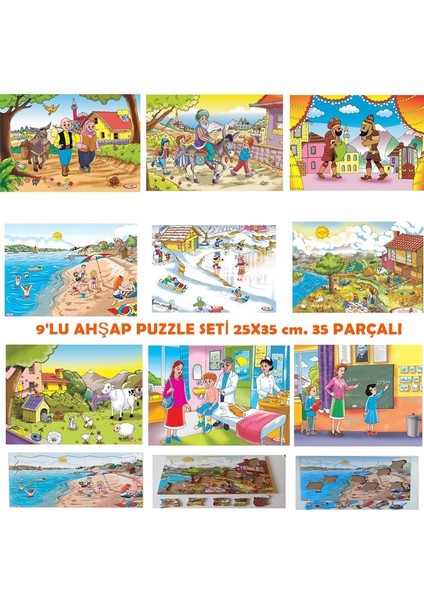 29 Adet Anaokulu Montessori Eğitici Ahşap Kavram Oyuncakları Yapboz Seti modelleri