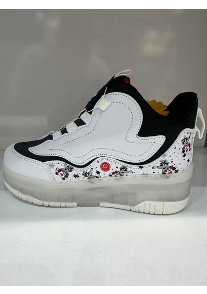 Çocuk Patenli Işıklı Tekerlekli Spor Ayakkabı & Patenli Rahat Ayakkabı Unisex On Off Düğmeli Mevsimlik Modeli