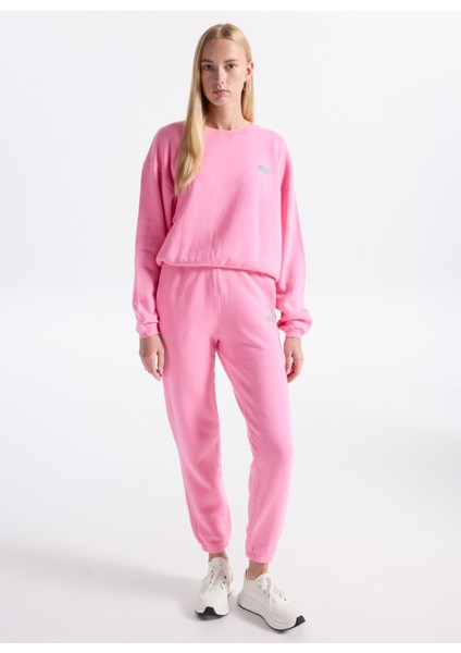 Yuvarlak Yaka Pembe Kadın Sweatshırt IZU03AH25ROSEVI modelleri