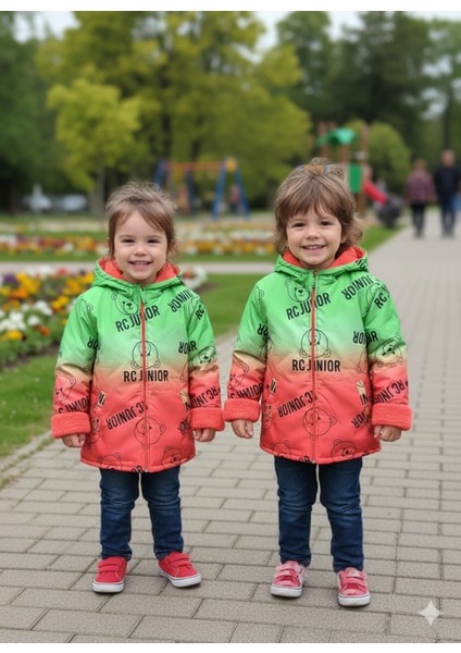 Kız Erkek Çocuk Unisex Mont Kışlık Spor Içi Mifyonlu Kapüşonlu &kaban & Parka