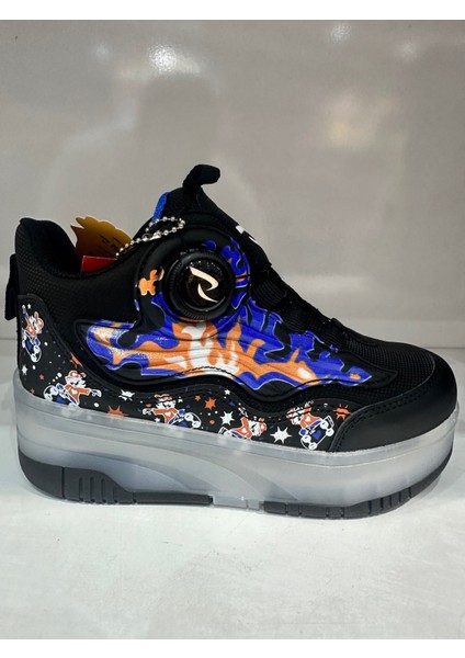 Çocuk Patenli Işıklı Tekerlekli Spor Ayakkabı & Patenli Rahat Ayakkabı Unisex On Off Düğmeli Mevsimlik Modeli