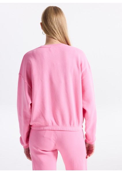 Yuvarlak Yaka Pembe Kadın Sweatshırt IZU03AH25ROSEVI indirimleri