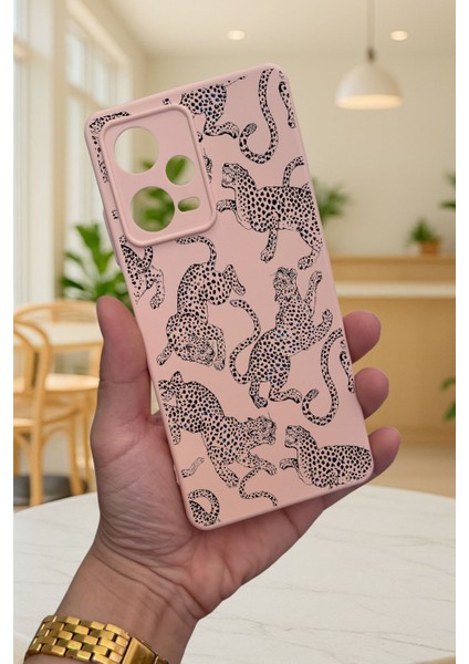 Xiaomi Redmi Note 12 Pro 5g Leopar Desenli Silikon Darbe Emici Klasik Korumalı Rubber Kılıf