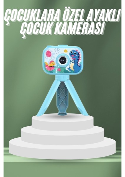 Çocuklara Özel Ayaklı Mini Fotoğraf Makinesi Dijital LCD Ekran - MCT1753-5505