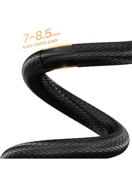 Premium 8K 60Hz 4K 120Hz HDCP ARC HDR Örgülü HDMI 2.1 Kablo 1.5 Metre