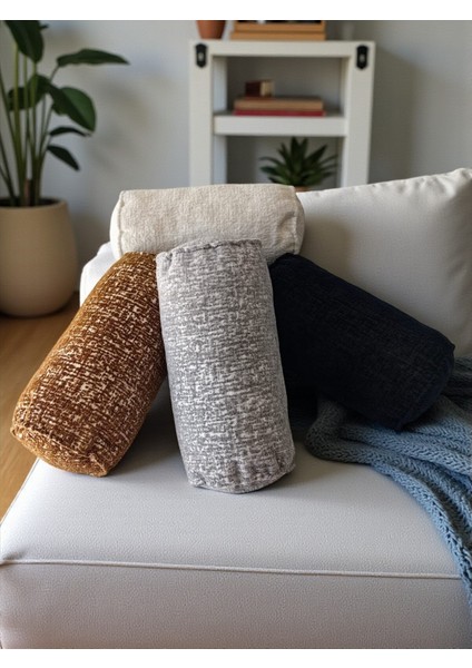 Şönil Kumaş Silindir Yastık Kılıfı – Dekoratif Yumuşak Dokulu Kırlent, Lüks Ev ve Ofis Dekoru modelleri