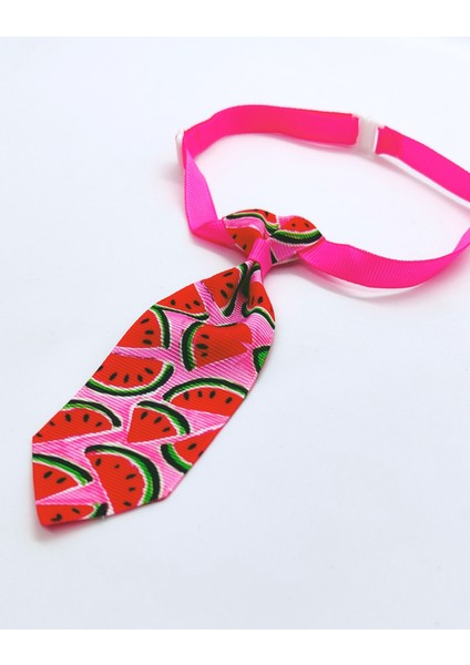 Ayarlanabilir Kedi ve Köpek Kravatı, Pembeli Karpuz Desenli fiyatları
