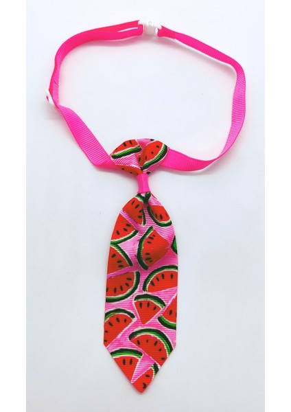 Ayarlanabilir Kedi ve Köpek Kravatı, Pembeli Karpuz Desenli modelleri