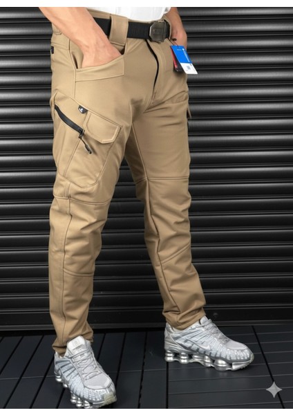 Unısex Softshell Su Dayanıklı ve Rüzgar Geçirmez Içi Polarlı Kışlık Taktik Pantolon