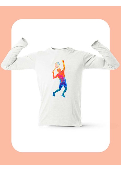 Federer Color Uzun Kollu Beyaz T-Shirt