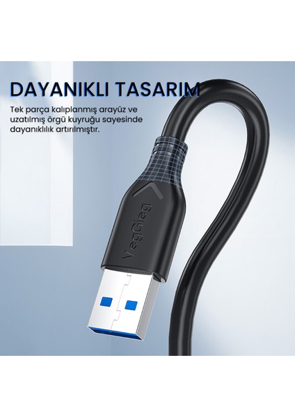 USB 3.0 Micro B Şarj ve Data HDD Kablosu 1.5 Metre modelleri