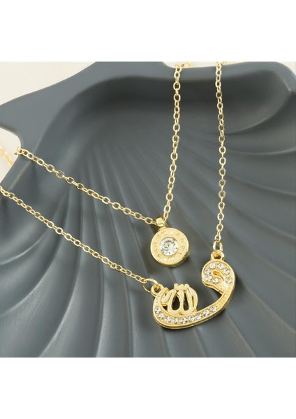 Yzlal Vav Yeni Sezon Ikili Kolye-Sarı modelleri