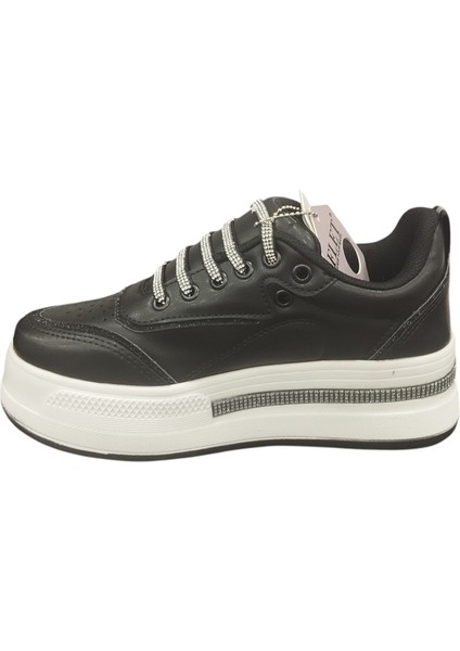 319Z Ortopedik 5 cm Kalın Taban Simli Taş Şeritli Günlük Kadın Sneaker Ayakkabı fiyatları
