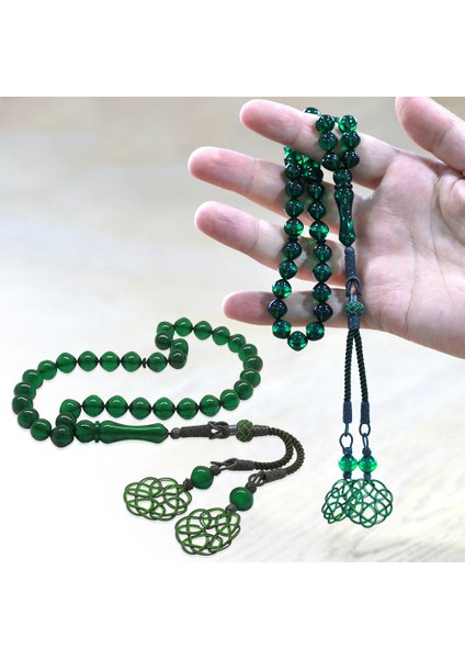 1000 Ayar Gümüş Özel Kazaz Püsküllü Istanbul Kesim Yeşil Ateş Kehribar Tesbih fiyatları