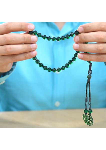 1000 Ayar Gümüş Özel Kazaz Püsküllü Istanbul Kesim Yeşil Ateş Kehribar Tesbih modelleri