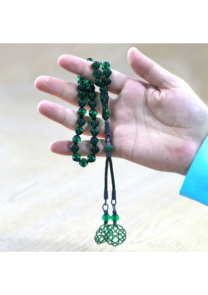 1000 Ayar Gümüş Özel Kazaz Püsküllü Istanbul Kesim Yeşil Ateş Kehribar Tesbih fırsatları