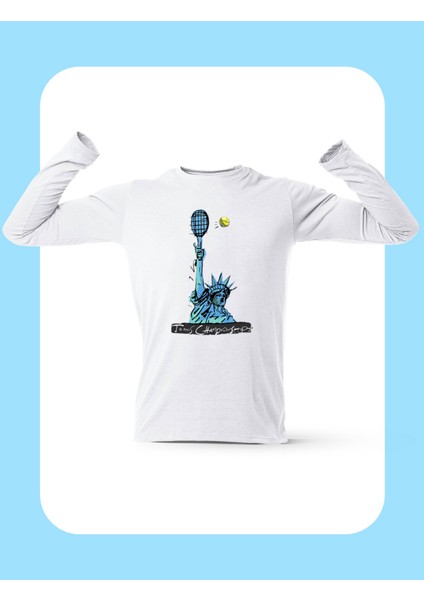 Özgürlük Heykeli Uzun Kollu Beyaz T-Shirt fiyatları