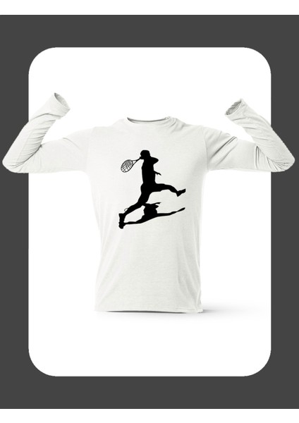Djokovic Shadow Uzun Kollu Beyaz T-Shirt