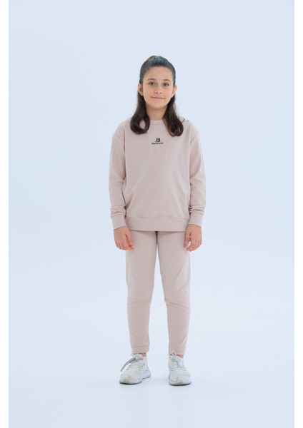 Kız Çocuk Şardonlu Dalgıç Kumaş Eşofman Takımı (Sweatshirt + Tayt) fiyatları